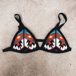 Tribal Print Triangle Bikini Top